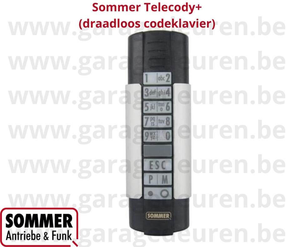 Sommer Telecody+ draadloos codeklavier - 10 kanalen met code max 8 cijfers - art 104167